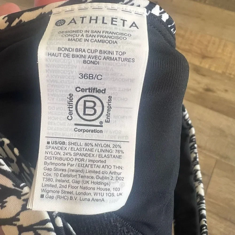 Athleta bondi bra cup bikini top size 36B/C